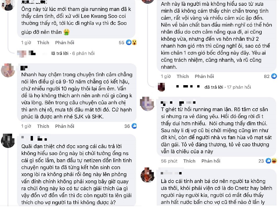 Những ý kiến chỉ trích, mỉa mai mà CDM dành cho Song Joong Ki sau khi anh lên tiếng bênh vực vợ. Ảnh chụp màn hình