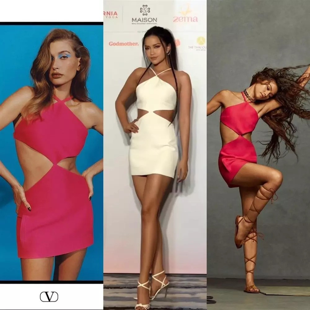 Trang phục mà Ngọc Châu diện tại sự kiện bị tố đạo nhái sản phẩm của Valentino.