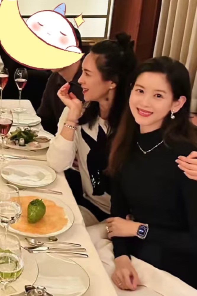 Từ cách khoác vai có thể thấy mối quan hệ giữa Chương Tử Di và Chương Trạch Thiên rất thân thiết.