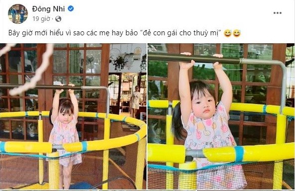 Đông Nhi giờ đã cảm thấu nỗi lòng các ông bố bà mẹ có con gái 'thùy mị'. Ảnh: FBNV
