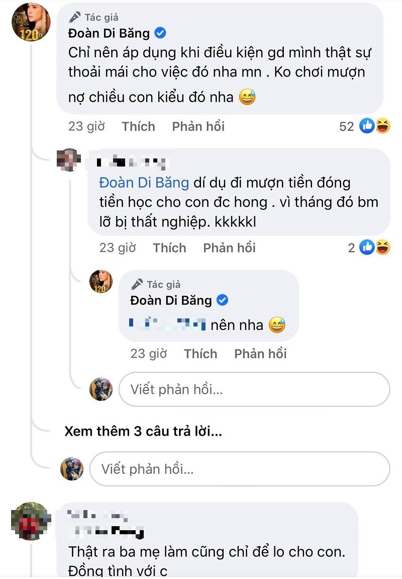 Đoàn Di Băng cũng lưu ý cách nuôi dạy con như cô nói chỉ áp dụng khi gia đình có điều kiện. Ảnh chụp màn hình Đoàn Di Băng cũng lưu ý cách nuôi dạy con như cô nói chỉ áp dụng khi gia đình có điều kiện. Ảnh chụp màn hình