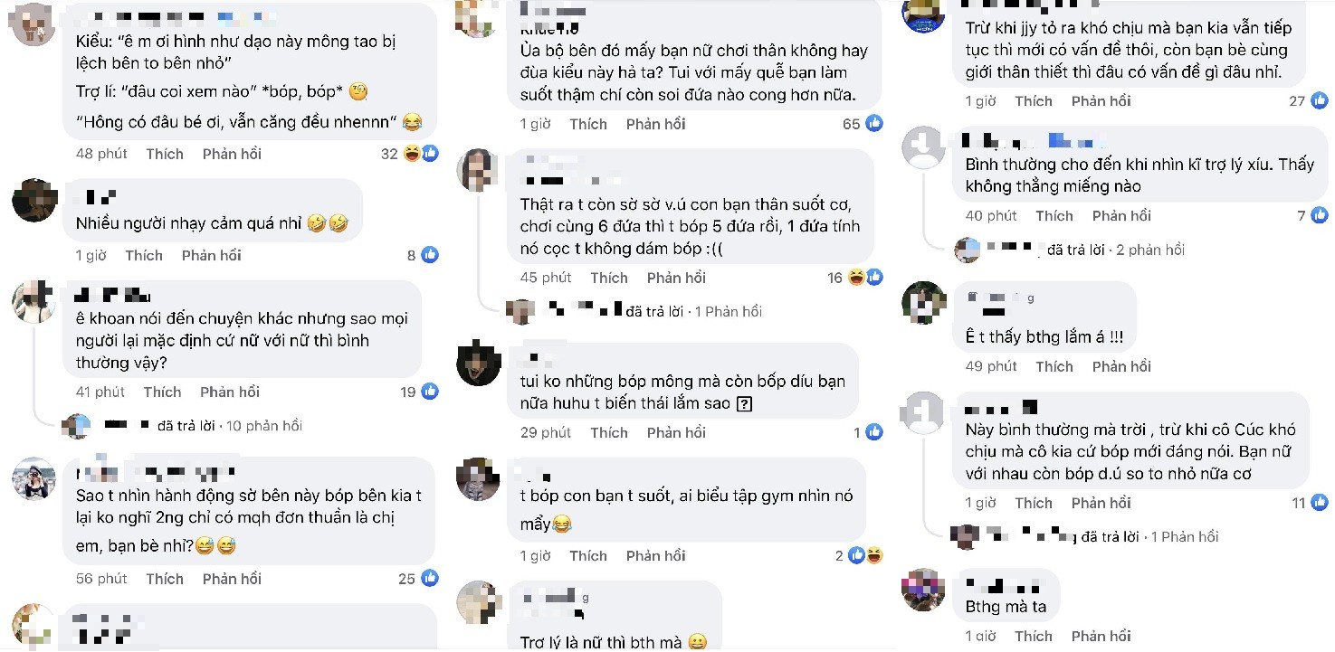 Bình luận trái chiều của CDM về hành động bóp vòng 3 của trợ lý đối với Cúc Tịnh Y. Ảnh chụp màn hình Bình luận trái chiều của CDM về hành động bóp vòng 3 của trợ lý đối với Cúc Tịnh Y. Ảnh chụp màn hình