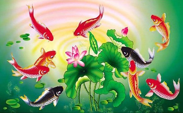 Cá chép là biểu tượng tốt lành, tranh cá chép cũng thu hút tài lộc, vượng khí nếu bạn treo trong nhà. Ảnh minh họa: Internet Cá chép là biểu tượng tốt lành, tranh cá chép cũng thu hút tài lộc, vượng khí nếu bạn treo trong nhà. Ảnh minh họa: Internet