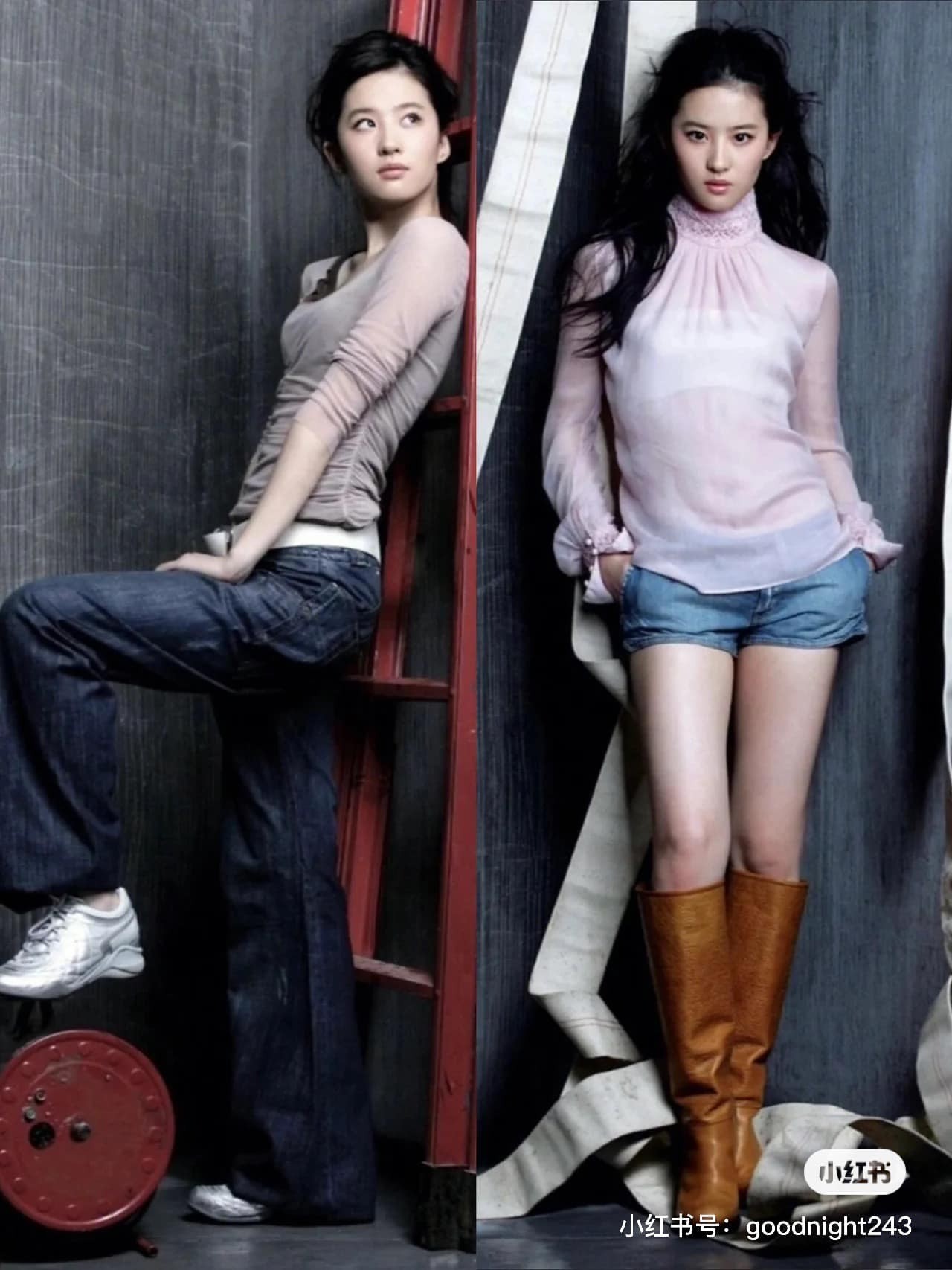 Body đúng chuẩn mình hạc xương mai của Lưu Diệc Phi thuở đôi mươi, dù gầy nhưng không trơ xương, tràn ngập hơi thở thanh xuân.