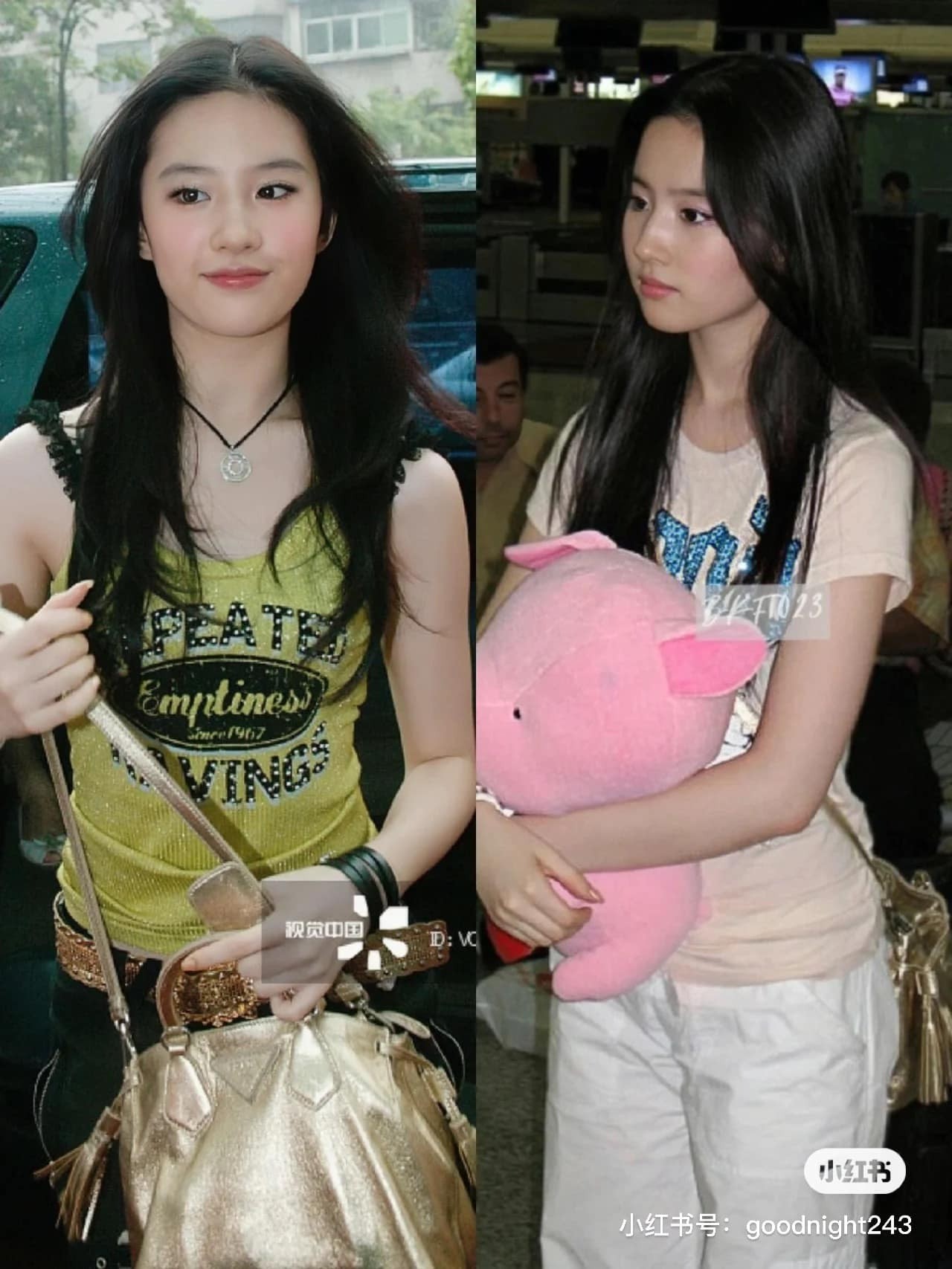 Lưu Diệc Phi trẻ trung và xinh đẹp, diện đồ như các idol xứ Hàn. Mặc dù những trang phục có họa tiết xấu nhưng phong cách thì không hề lỗi mốt.