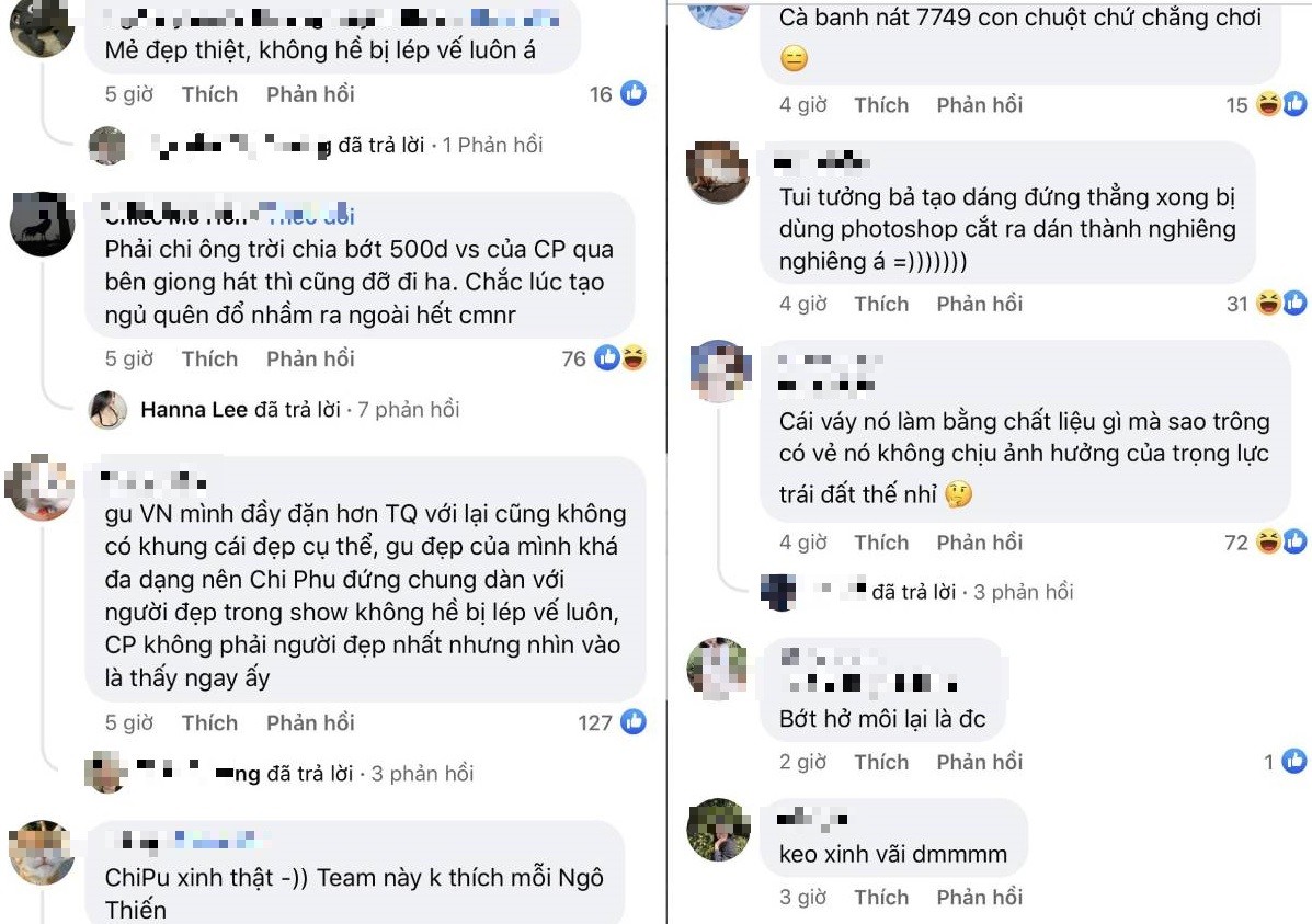 CDM dành lời khen cho nhan sắc Chi Pu và soi ra lỗi chỉnh ảnh. Ảnh chụp màn hình