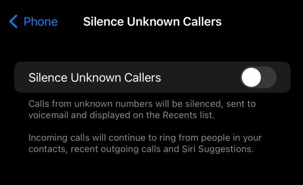 Tính năng Tắt tiếng cuộc gọi không rõ (Silence Unknown Callers) sẽ giúp bạn tắt tiếng những cuộc gọi từ số lạ. Ảnh minh họa: Internet Tính năng Tắt tiếng cuộc gọi không rõ (Silence Unknown Callers) sẽ giúp bạn tắt tiếng những cuộc gọi từ số lạ. Ảnh minh họa: Internet