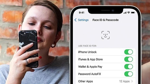 Tỷ lệ dùng mặt người khác để mở được Face ID của bạn chỉ là 1/1.000.000. Ảnh minh họa: Dailymail Tỷ lệ dùng mặt người khác để mở được Face ID của bạn chỉ là 1/1.000.000. Ảnh minh họa: Dailymail