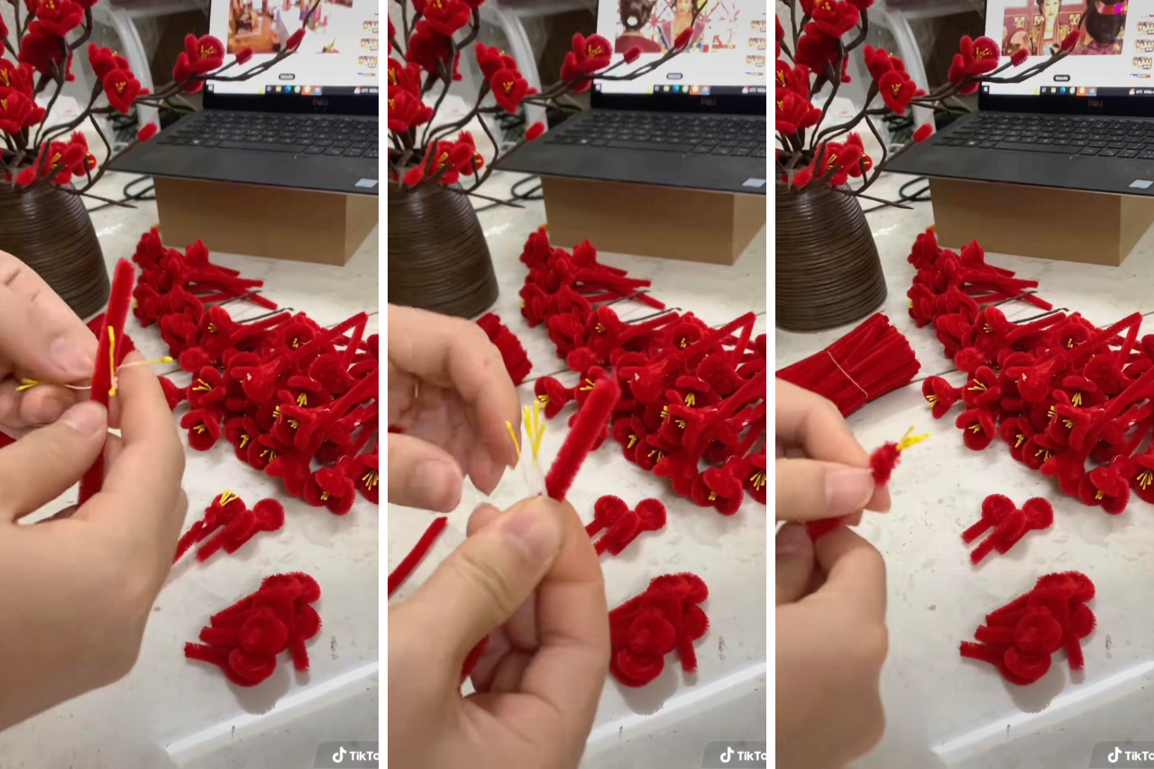 Cách làm nhụy hoa. Ảnh: Internet