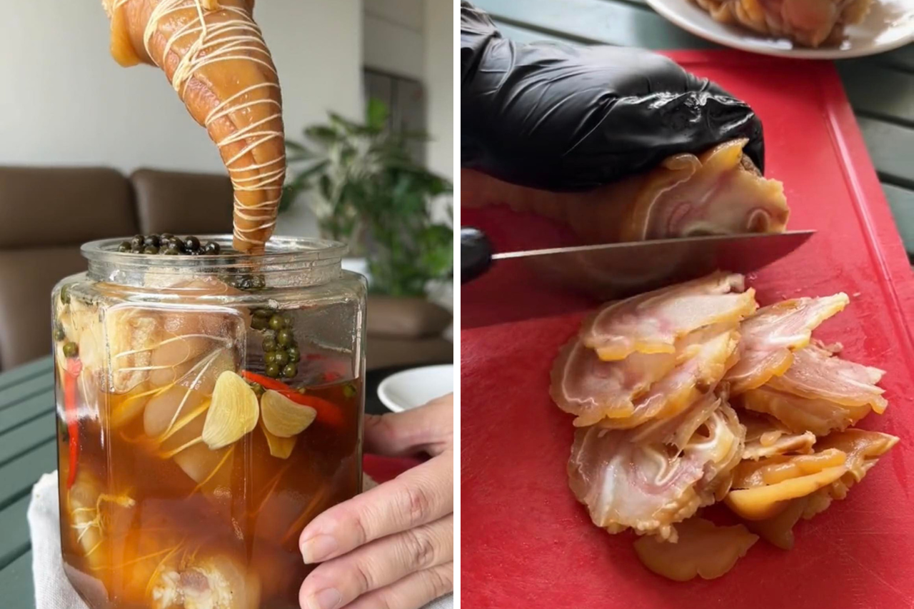 Sau 2-3 ngày là món tai heo ngâm mắm sẽ dùng được. Yêu cầu cảm quan là nước mắm trong veo, tai heo thơm mùi mắm, tiêu, quế, hồi, vị chua ngọt đậm đà là đạt yêu cầu.