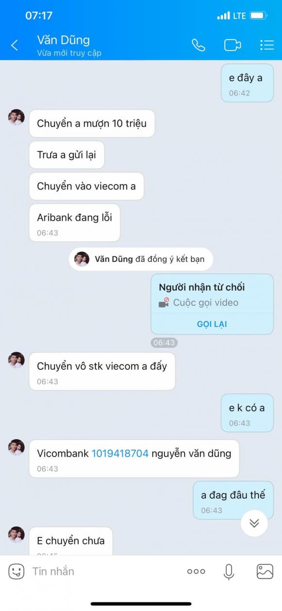 Tin nhắn của kẻ lừa đảo