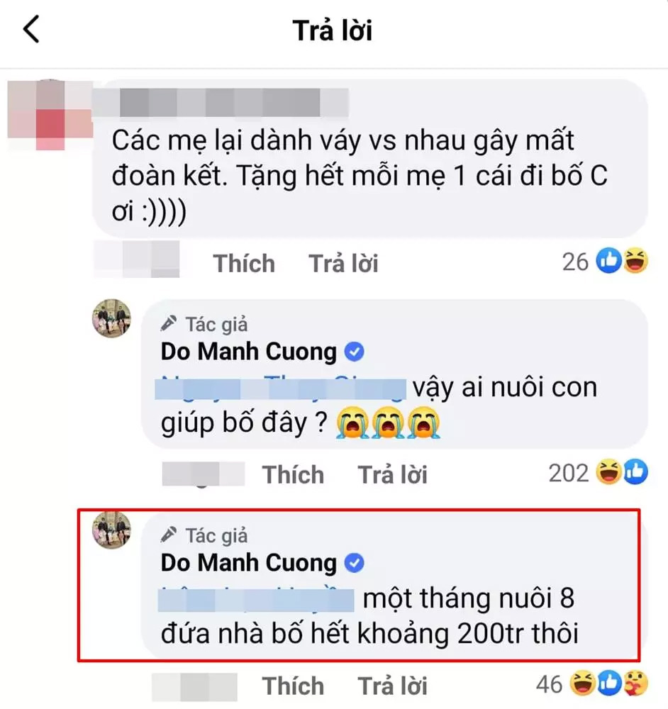 Đỗ Mạnh Cường tiết lộ bỏ 200 triệu mỗi tháng chăm sóc các con Đỗ Mạnh Cường tiết lộ bỏ 200 triệu mỗi tháng chăm sóc các con