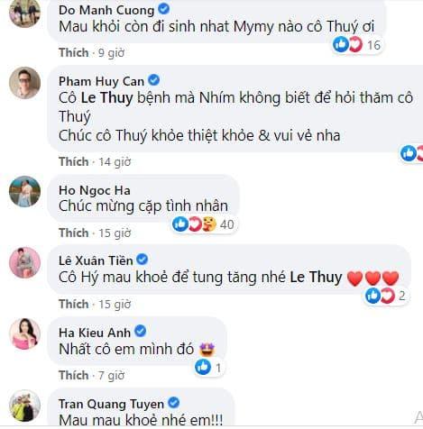 Nhiều đồng nghiệp gửi lời động viên đến Lê Thúy Nhiều đồng nghiệp gửi lời động viên đến Lê Thúy