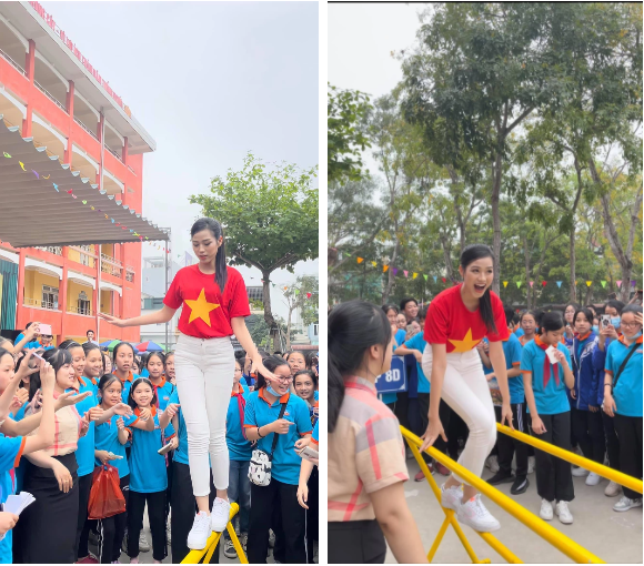 Nàng hậu ăn mặc giản dị nhưng vẫn nổi bật. Ảnh Tri thức trẻ Nàng hậu ăn mặc giản dị nhưng vẫn nổi bật. Ảnh Tri thức trẻ