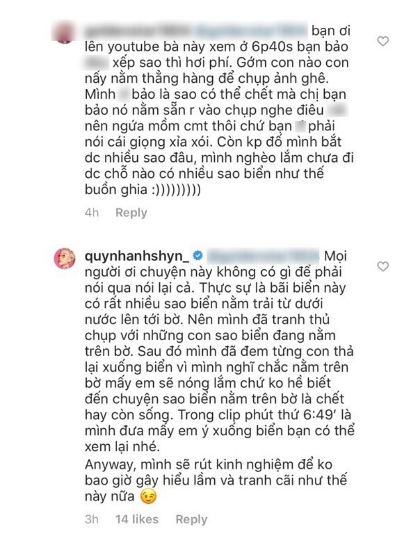 Cô nàng lên tiếng giải thích