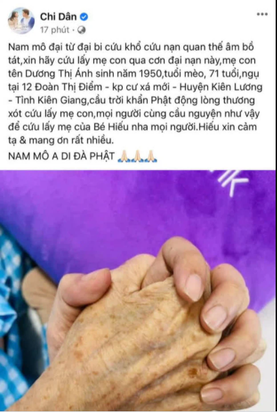 Chi Dân gây xúc động mạnh khi đăng ảnh nắm chặt tay mẹ, tiết lộ mẹ anh đang bệnh nặng Chi Dân gây xúc động mạnh khi đăng ảnh nắm chặt tay mẹ, tiết lộ mẹ anh đang bệnh nặng