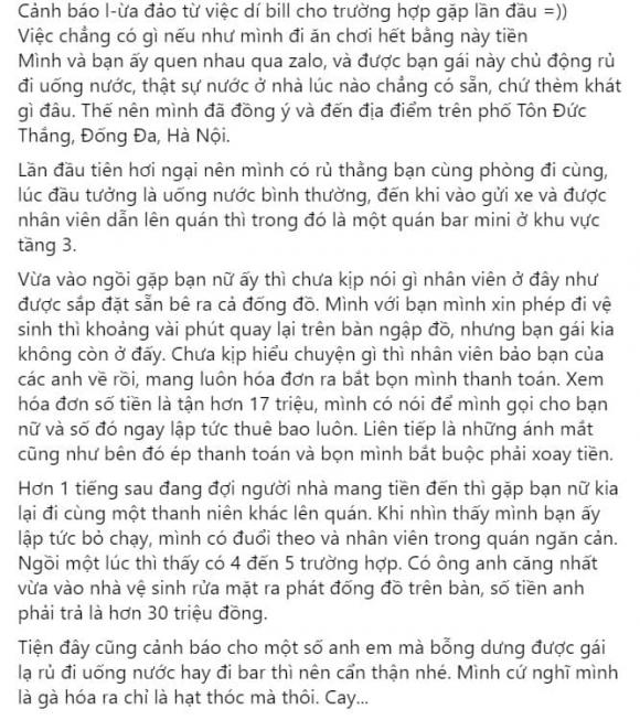 Chàng trai đăng đàn cảnh báo mọi người Chàng trai đăng đàn cảnh báo mọi người