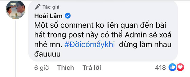 Phía Hoài Lâm thẳng thắn cho biết sẽ xóa bình luận spam Phía Hoài Lâm thẳng thắn cho biết sẽ xóa bình luận spam