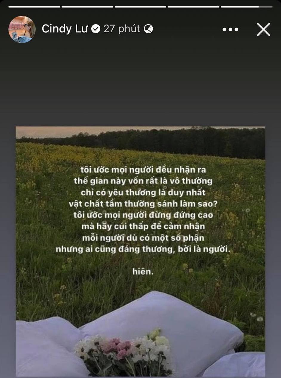 Dòng trạng thái mới của Cindy Lư