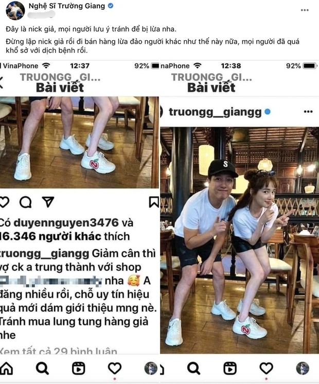 Trường Giang bị giả mạo tài khoản bán thuốc giảm cân Trường Giang bị giả mạo tài khoản bán thuốc giảm cân