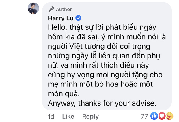 Dân tình phẫn nộ cho rằng Harry Lu nên xem lại kiến thức và cần phải đưa ra lời xin lỗi Dân tình phẫn nộ cho rằng Harry Lu nên xem lại kiến thức và cần phải đưa ra lời xin lỗi