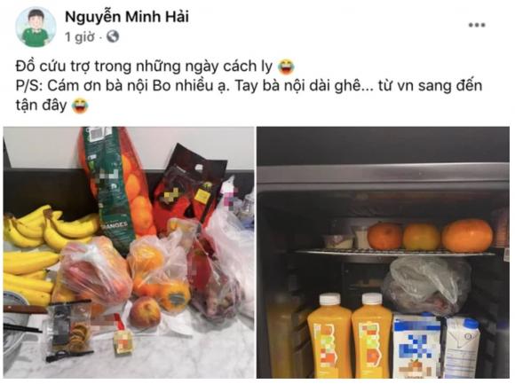 Chồng Hoà Minzy khoe đồ cứu trợ của mẹ gửi vào nơi cách ly Chồng Hoà Minzy khoe đồ cứu trợ của mẹ gửi vào nơi cách ly