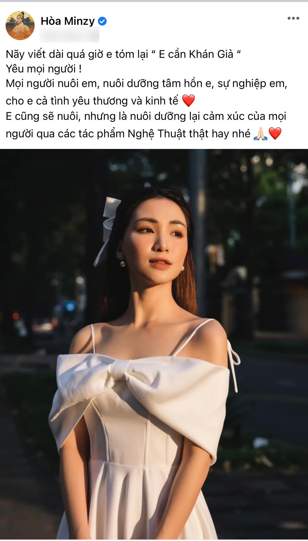 Hòa Minzy nêu quan điểm về chuyện 'khán giả nuôi nghệ sĩ' Hòa Minzy nêu quan điểm về chuyện 'khán giả nuôi nghệ sĩ'