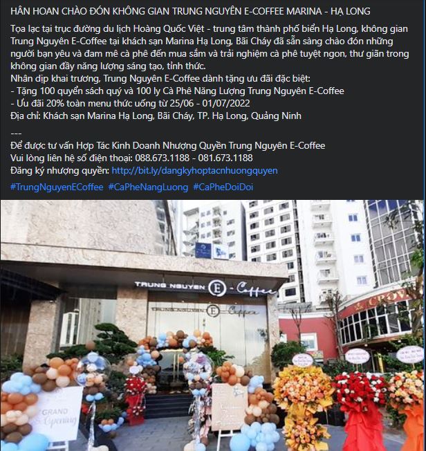 Hàng loạt những chi nhánh được khai trương dưới hình thức kinh doanh chuyển nhượng. Ảnh: Facebook Hàng loạt những chi nhánh được khai trương dưới hình thức kinh doanh chuyển nhượng. Ảnh: Facebook