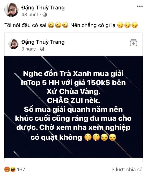 Đặng Thùy Trang trước đó liên tục đăng đàn tố Thùy Tiên. Ảnh: Facebook