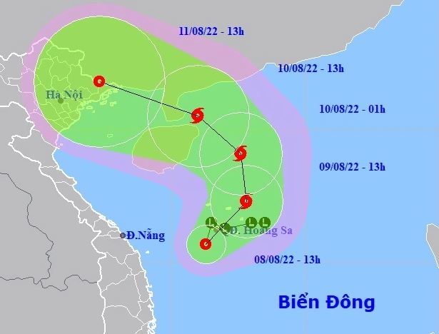 Biển Đông sắp hứng bão, dự báo hoàn lưu ảnh hưởng rộng. Ảnh: NCHMF Biển Đông sắp hứng bão, dự báo hoàn lưu ảnh hưởng rộng. Ảnh: NCHMF
