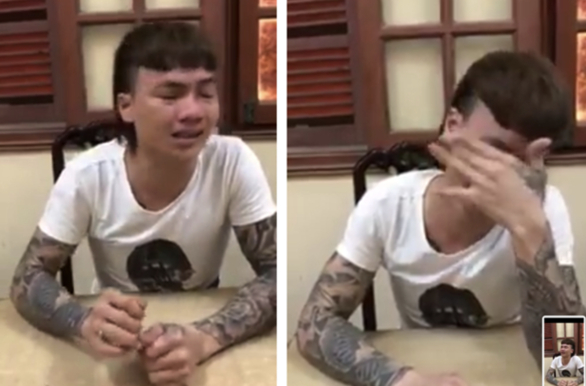 Khá Bảnh từng bật khóc tại cơ quan chức năng. Ảnh: Internet