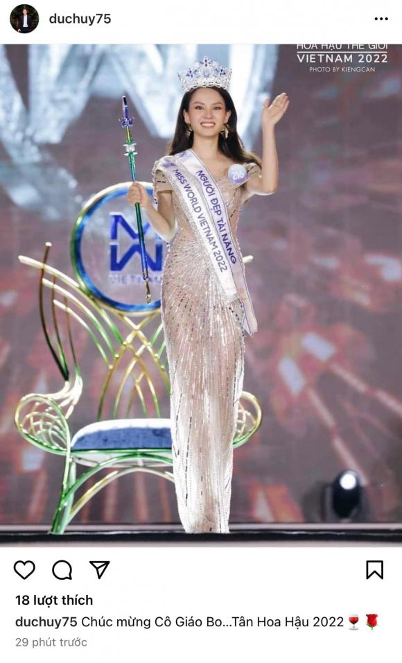 Chồng cũ Lệ Quyên không ngần ngại chia sẻ hình ảnh để chúc mừng đàn em. Ảnh: Instagram Chồng cũ Lệ Quyên không ngần ngại chia sẻ hình ảnh để chúc mừng đàn em. Ảnh: Instagram