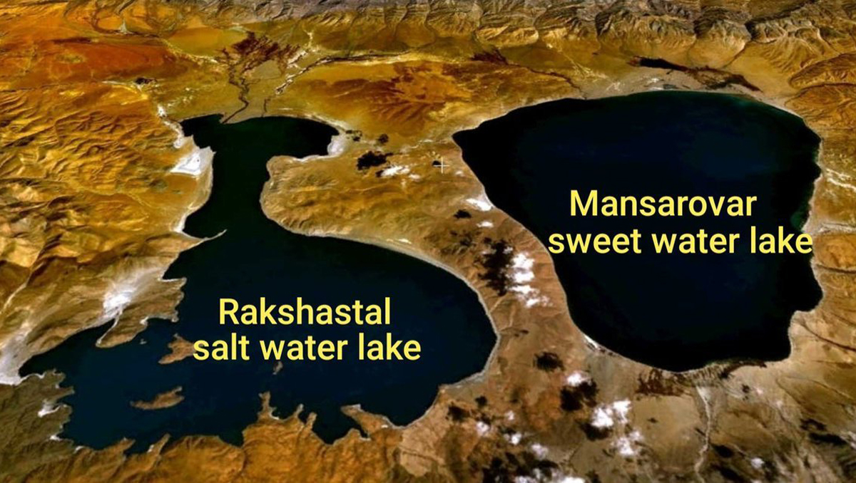 Hồ Dạ Xoa Rakshastal ở Tây Tạng. Ảnh: Internet