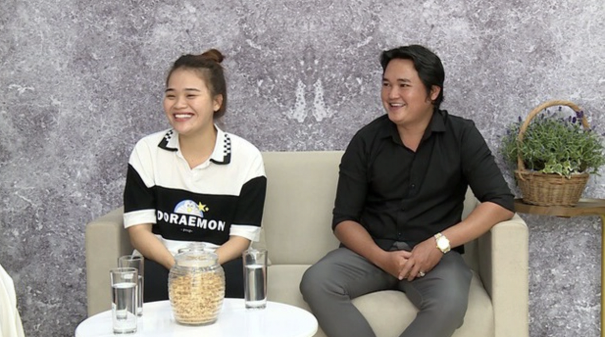 'Thánh sún' Ngân Thảo và ông xã Hoài Đức. Ảnh: Internet