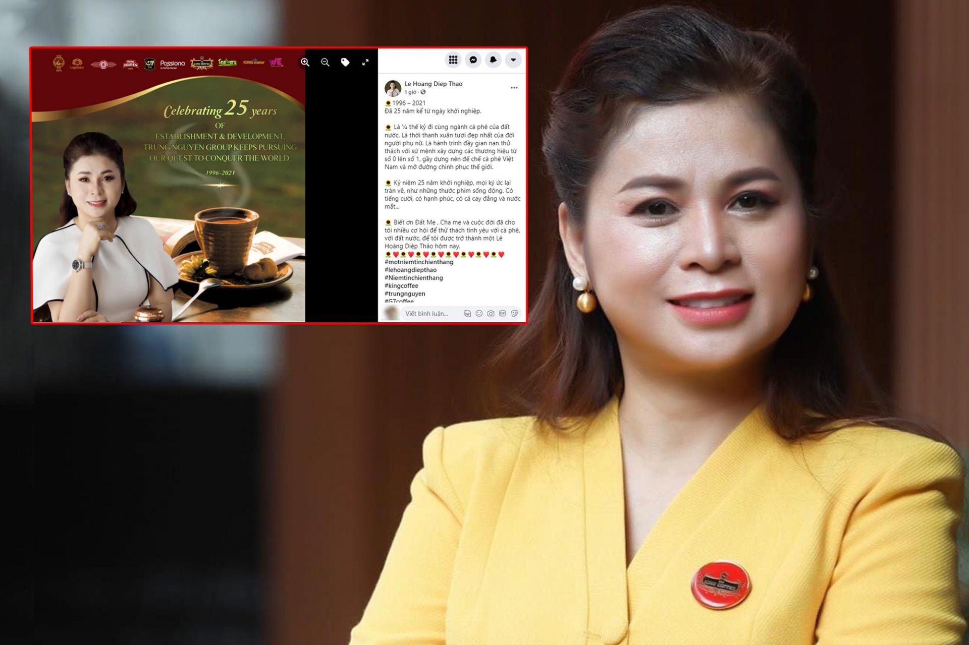 Bà Lê Hoàng Diệp Thảo từng nuối tiếc vì Trung Nguyên đã từng là một phần thanh xuân của mình. Ảnh: Internet