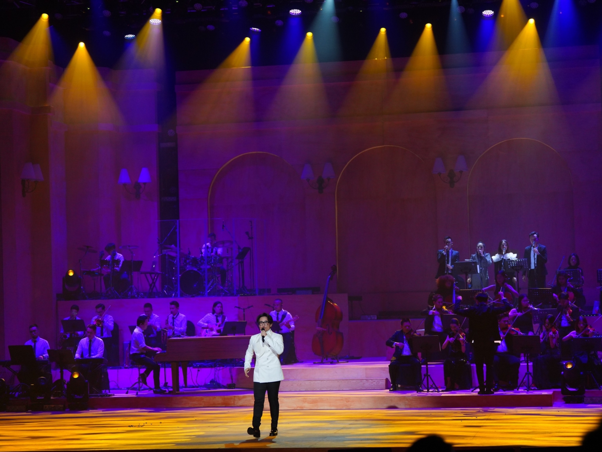 Hà Anh Tuấn xuất hiện trong đêm nhạc như một chàng hoàng tử. Ảnh: Internet