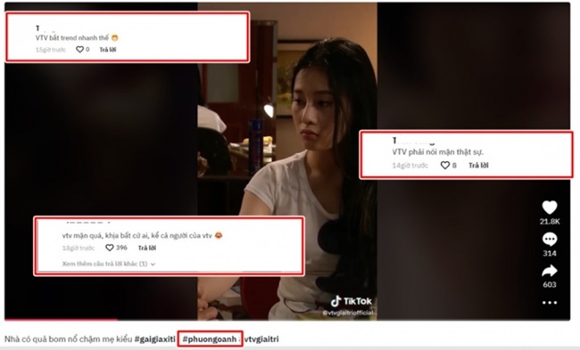 VTV đăng tải đoạn clip về Phương Oanh gây chú ý trên trang cá nhân. Ảnh chụp màn hình VTV đăng tải đoạn clip về Phương Oanh gây chú ý trên trang cá nhân. Ảnh chụp màn hình