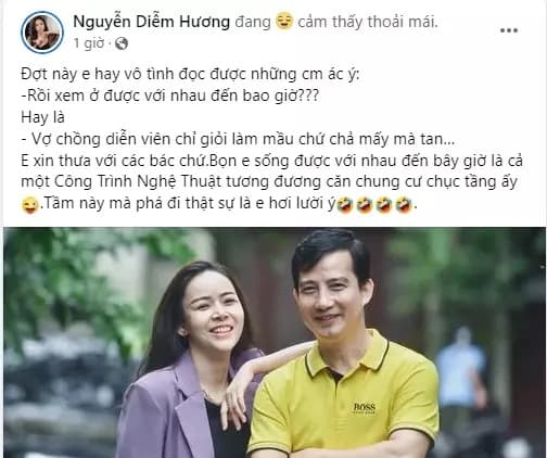 Nữ diễn viên Diễm Hương đang đàn đáp trả những bình luận mỉa mai về cuộc hôn nhân của mình. Ảnh: Facebook Nữ diễn viên Diễm Hương đang đàn đáp trả những bình luận mỉa mai về cuộc hôn nhân của mình. Ảnh: Facebook