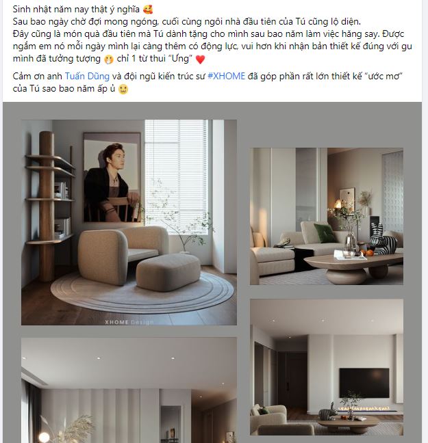 Đình Tú khoe cơ ngơi mới tậu trên trang cá nhân. Ảnh: Facebook Đình Tú khoe cơ ngơi mới tậu trên trang cá nhân. Ảnh: Facebook