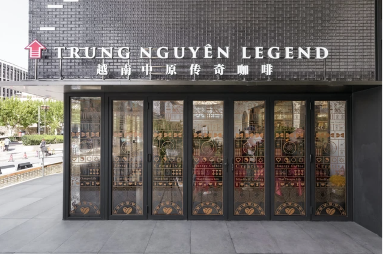 Hình ảnh cửa hàng cafe Trung Nguyên mới khai trương tại thành phố Thượng Hải, Trung Quốc. Ảnh: Facebook