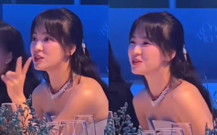 Những hình ảnh của Song Hye Kyo vui vẻ trò chuyện trong bữa tiệc mới đây thu hút sự chú ý của netizen. Ảnh: Internet