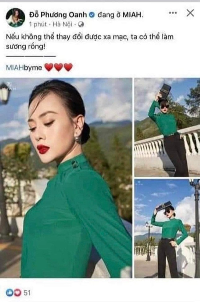 Dù thích nói 'đạo lý' trên trang cá nhân nhưng Phương Oanh liên tục bị soi về lỗi chính tả. Ảnh: Facebook Dù thích nói 'đạo lý' trên trang cá nhân nhưng Phương Oanh liên tục bị soi về lỗi chính tả. Ảnh: Facebook