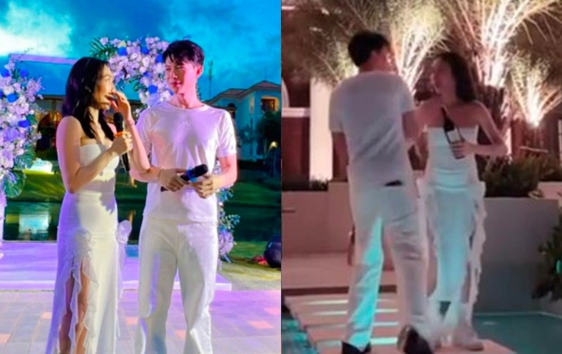 Đoạn clip trong đêm pre - wedding khiến nhiều người không khỏi xôn xao. Ảnh chụp từ clip Đoạn clip trong đêm pre - wedding khiến nhiều người không khỏi xôn xao. Ảnh chụp từ clip