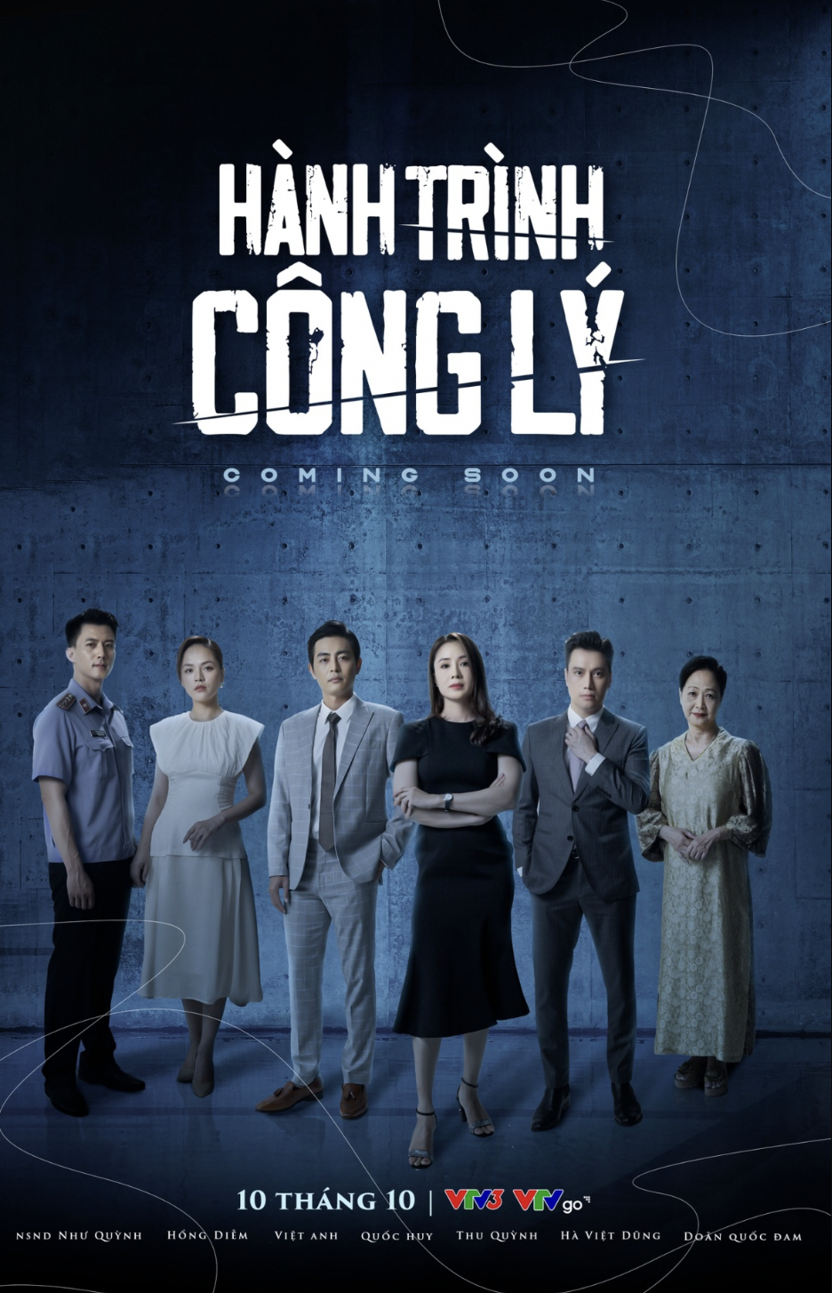 Dàn diễn viên của bộ phim Hành trình công lý. Ảnh: VTV
