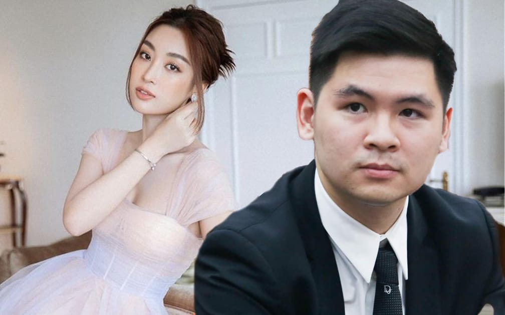 Hoa hậu Đỗ Mỹ Linh và thiếu gia nhà bầu Hiển - Đỗ Vinh Quang. Ảnh: Internet