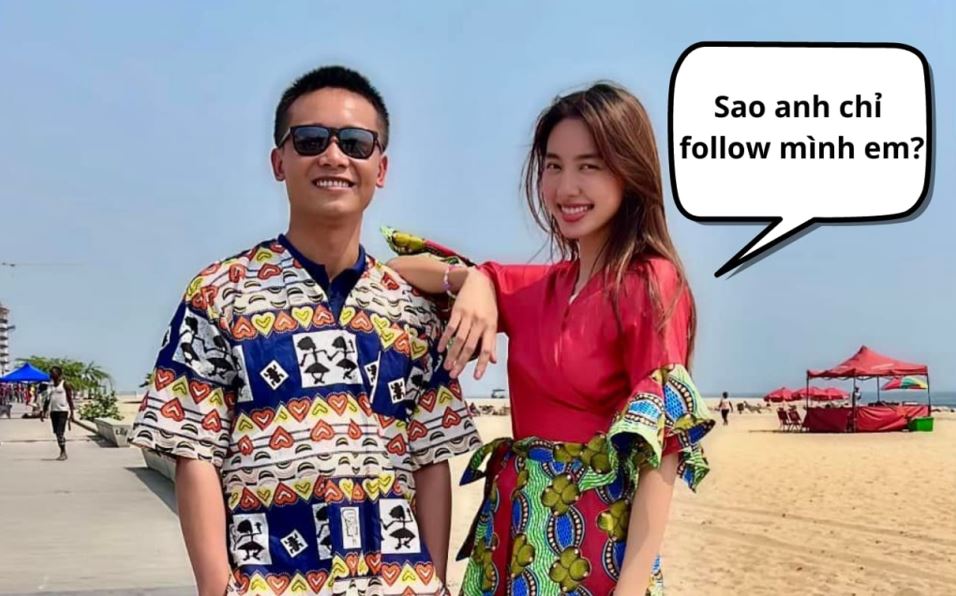 Hoa hậu Thùy Tiên và Quang Linh Vlog liên tục được dân tình đẩy thuyền sau chuyến thiện nguyện của nàng hậu tại Angola. Ảnh: Internet