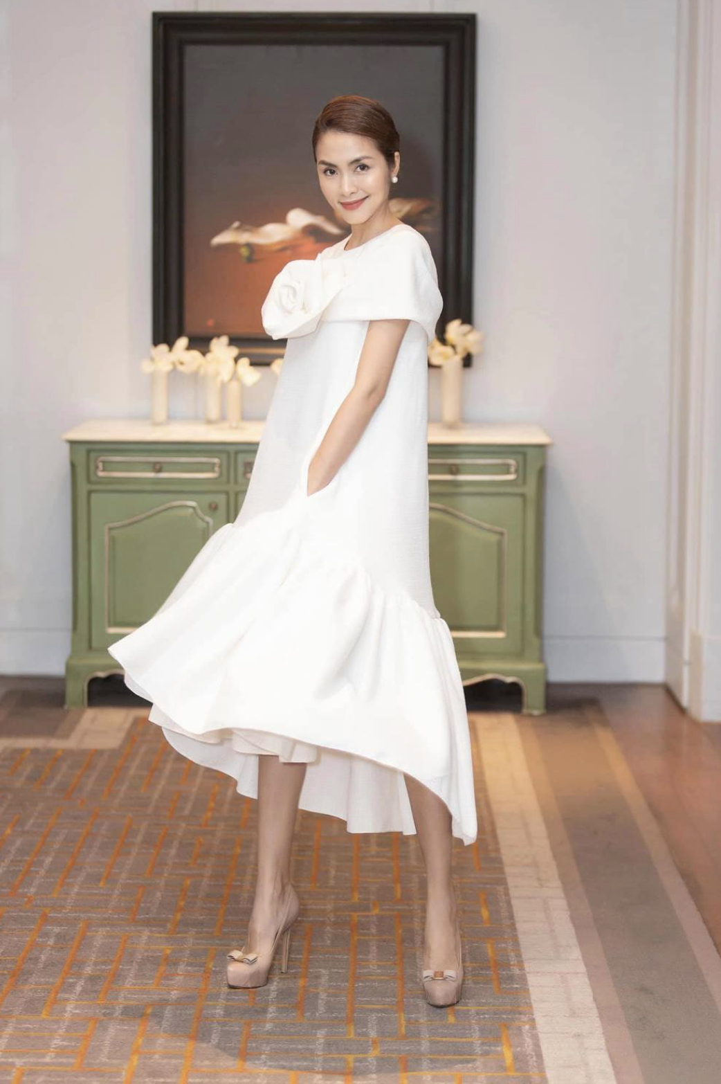 Gia đình nhỏ hạnh phúc của Tăng Thanh Hà và ông xã doanh nhân. Ảnh: Facebook