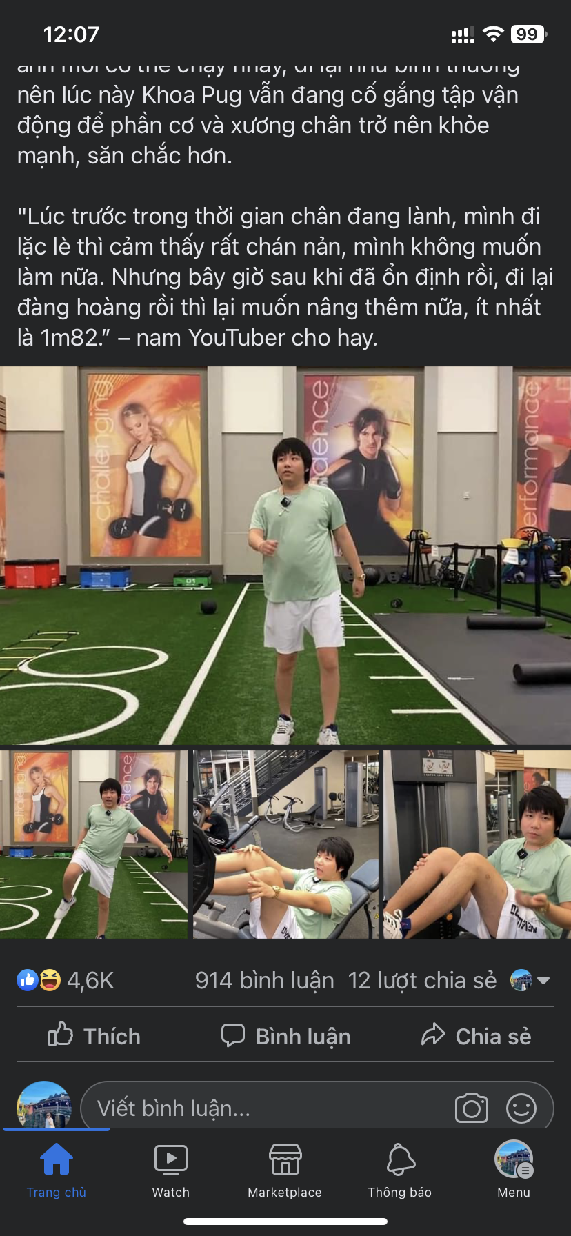 Khoa Pug mới đây đã có sự trở lại gây chú ý sau thời gian đi kéo dài chân. Ảnh: Facebook Khoa Pug mới đây đã có sự trở lại gây chú ý sau thời gian đi kéo dài chân. Ảnh: Facebook