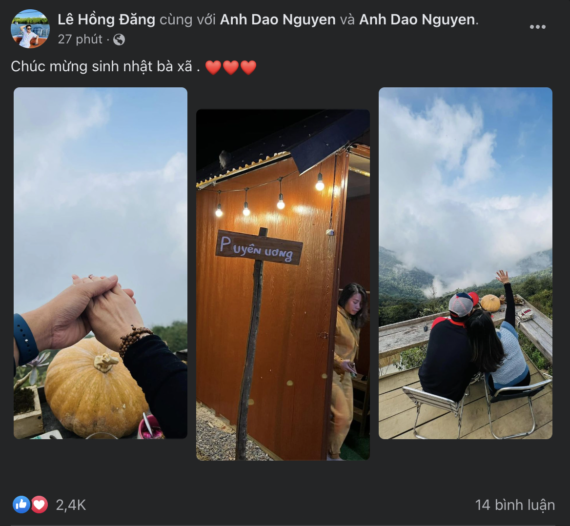 Hồng Đăng chúc mừng sinh nhật vợ, loạt ảnh nắm tay cực tình lộ hôn nhân hạnh phúc sau ồn ào - Ảnh 1