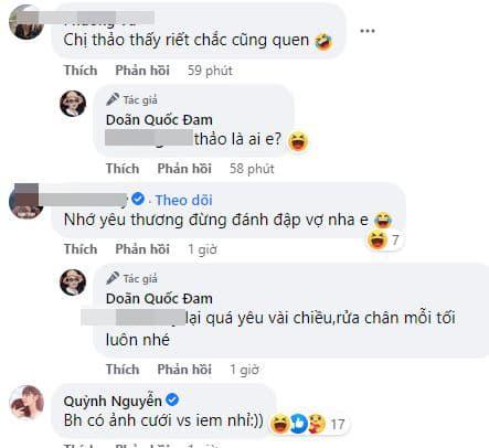 Doãn Quốc Đam đáp trả tỉnh bơ sau khi bị CDM hỏi về vợ thật của nam diễn viên. Ảnh: Facebook Doãn Quốc Đam đáp trả tỉnh bơ sau khi bị CDM hỏi về vợ thật của nam diễn viên. Ảnh: Facebook